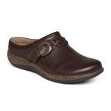 Aetrex Libby Clog (Women) - Brown Leather Dress-Casual - Clogs & Mules - The Heel Shoe Fitters