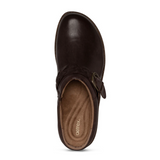 Aetrex Libby Clog (Women) - Brown Leather Dress-Casual - Clogs & Mules - The Heel Shoe Fitters