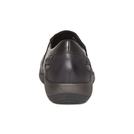 Aetrex Karina Slip On (Women) - Black Leather Dress-Casual - Slip On - The Heel Shoe Fitters