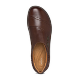 Aetrex Karina Slip On (Women) - Brown Leather Dress-Casual - Slip On - The Heel Shoe Fitters