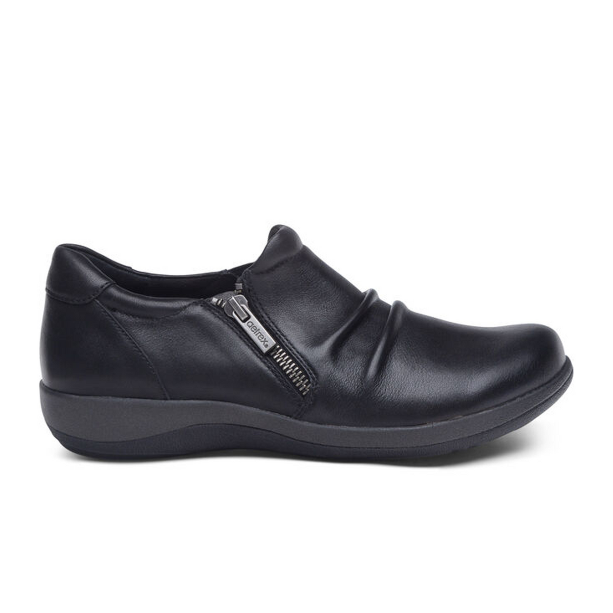 Aetrex Katie Zip Loafer (Women) - Black Dress-Casual - Loafers - The Heel Shoe Fitters