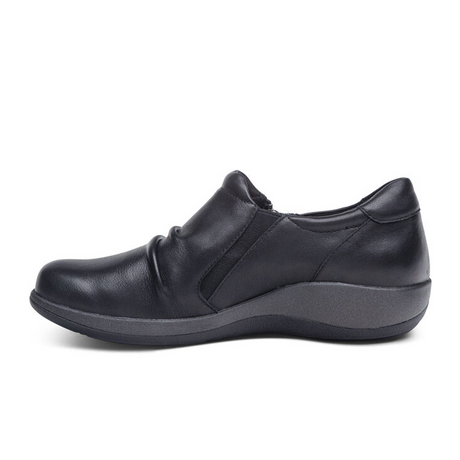 Aetrex Katie Zip Loafer (Women) - Black Dress-Casual - Loafers - The Heel Shoe Fitters