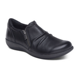 Aetrex Katie Zip Loafer (Women) - Black Dress-Casual - Loafers - The Heel Shoe Fitters