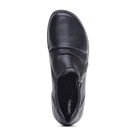 Aetrex Katie Zip Loafer (Women) - Black Dress-Casual - Loafers - The Heel Shoe Fitters