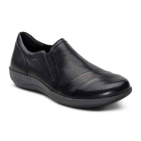 Aetrex Helena Slip On (Women) - Black Dress-Casual - Slip On - The Heel Shoe Fitters