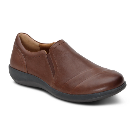 Aetrex Helena Slip On (Women) - Brown Dress-Casual - Slip On - The Heel Shoe Fitters