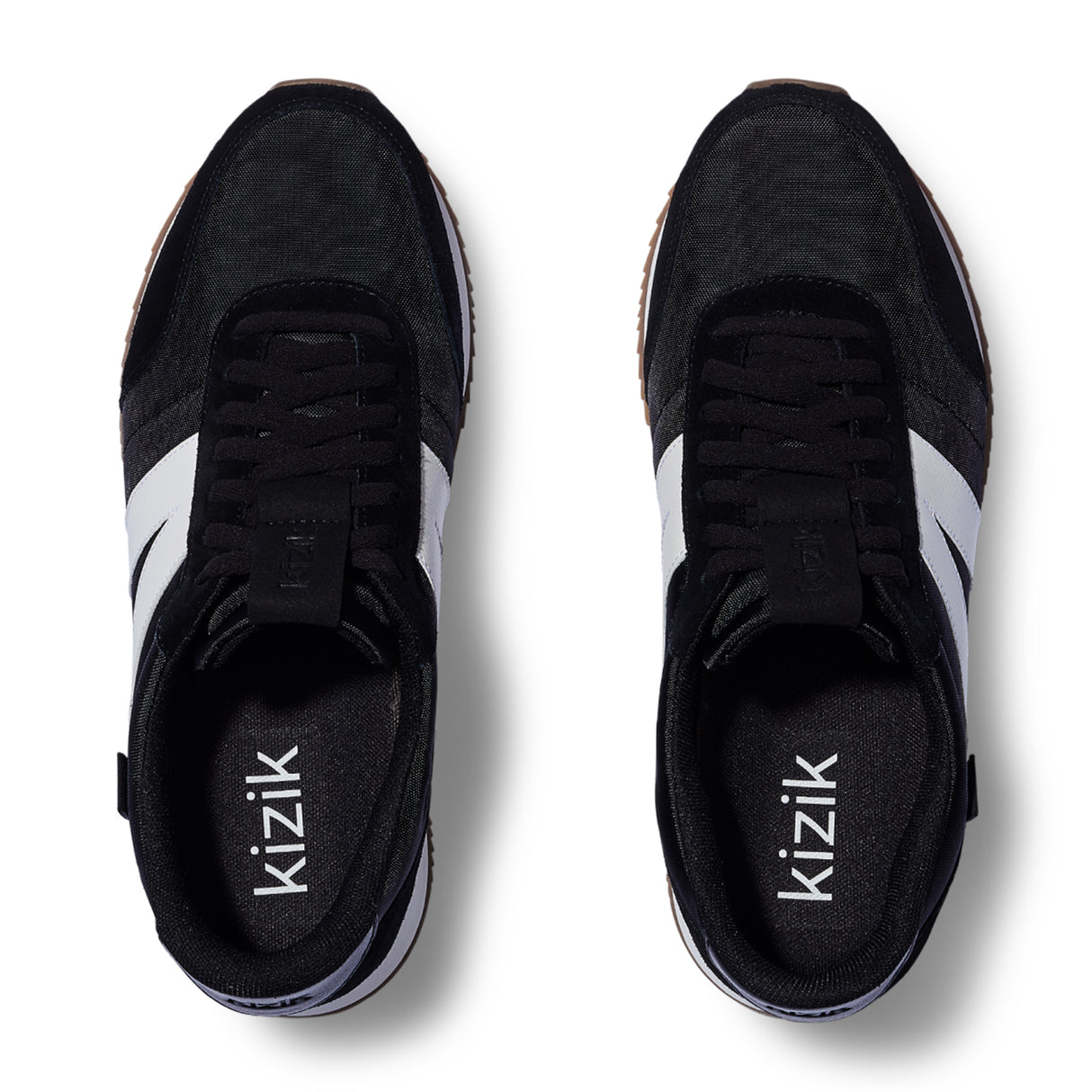 Kizik Milan Sneaker (Unisex) - Black/White Athletic - Casual - Lace Up - The Heel Shoe Fitters