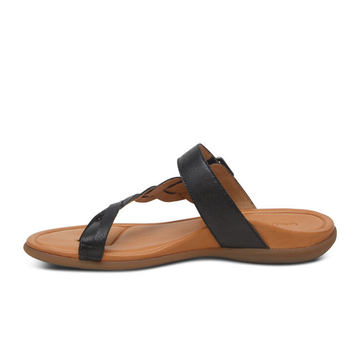 Aetrex Selena Sandal (Women) - Black Sandals - Thong - The Heel Shoe Fitters