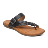 Aetrex Selena Sandal (Women) - Black Sandals - Thong - The Heel Shoe Fitters