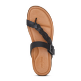 Aetrex Selena Sandal (Women) - Black Sandals - Thong - The Heel Shoe Fitters