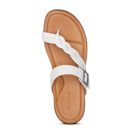 Aetrex Selena Sandal (Women) - White Sandals - Thong - The Heel Shoe Fitters