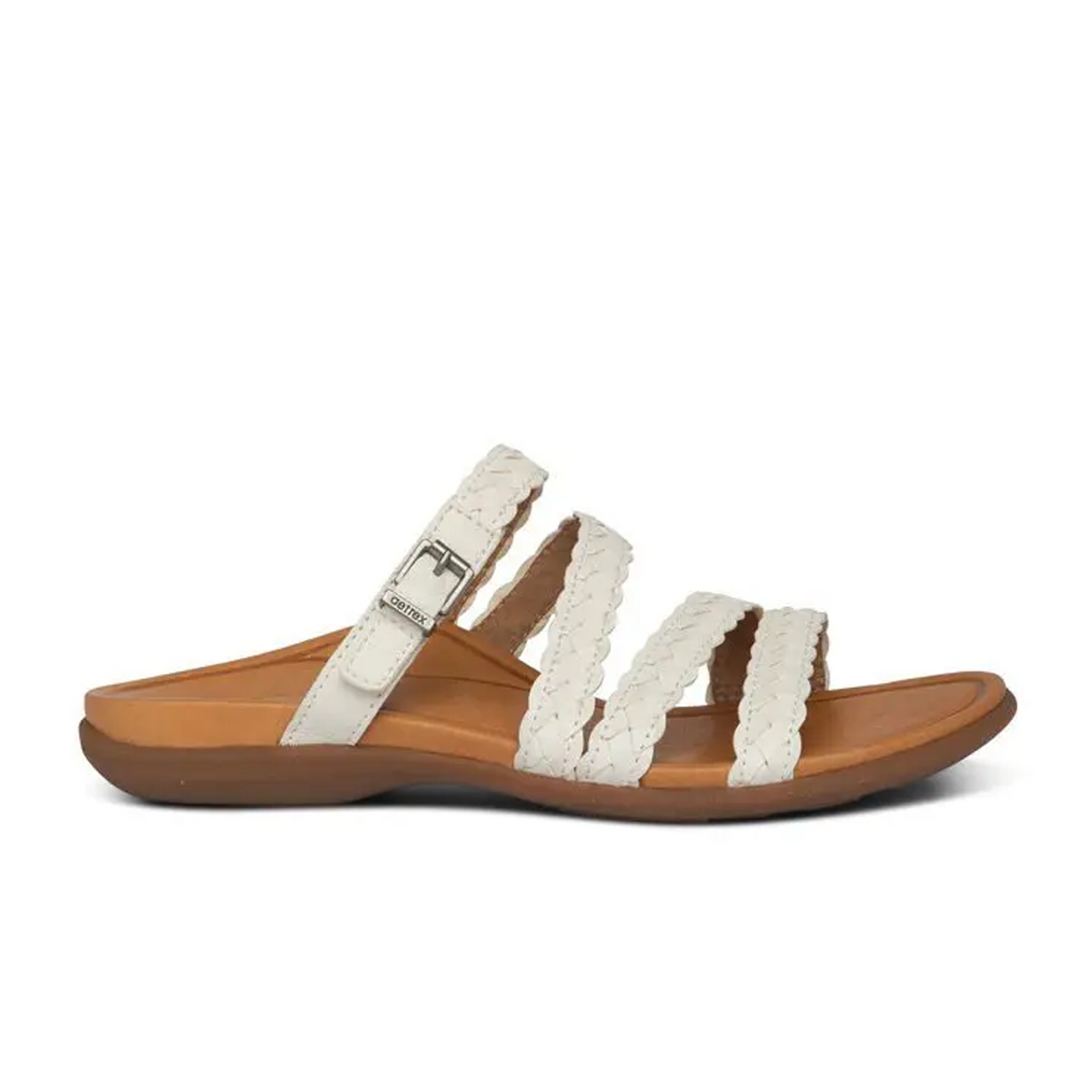 Aetrex Brielle Slide Sandal (Women) - White Sandals - Slide - The Heel Shoe Fitters