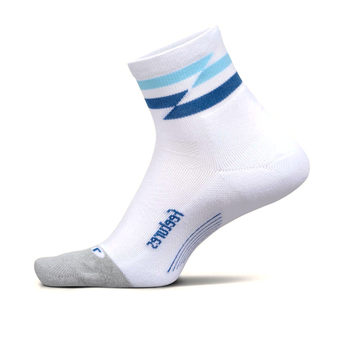 Feetures Elite Light Cushion Quarter (Unisex) - White Track