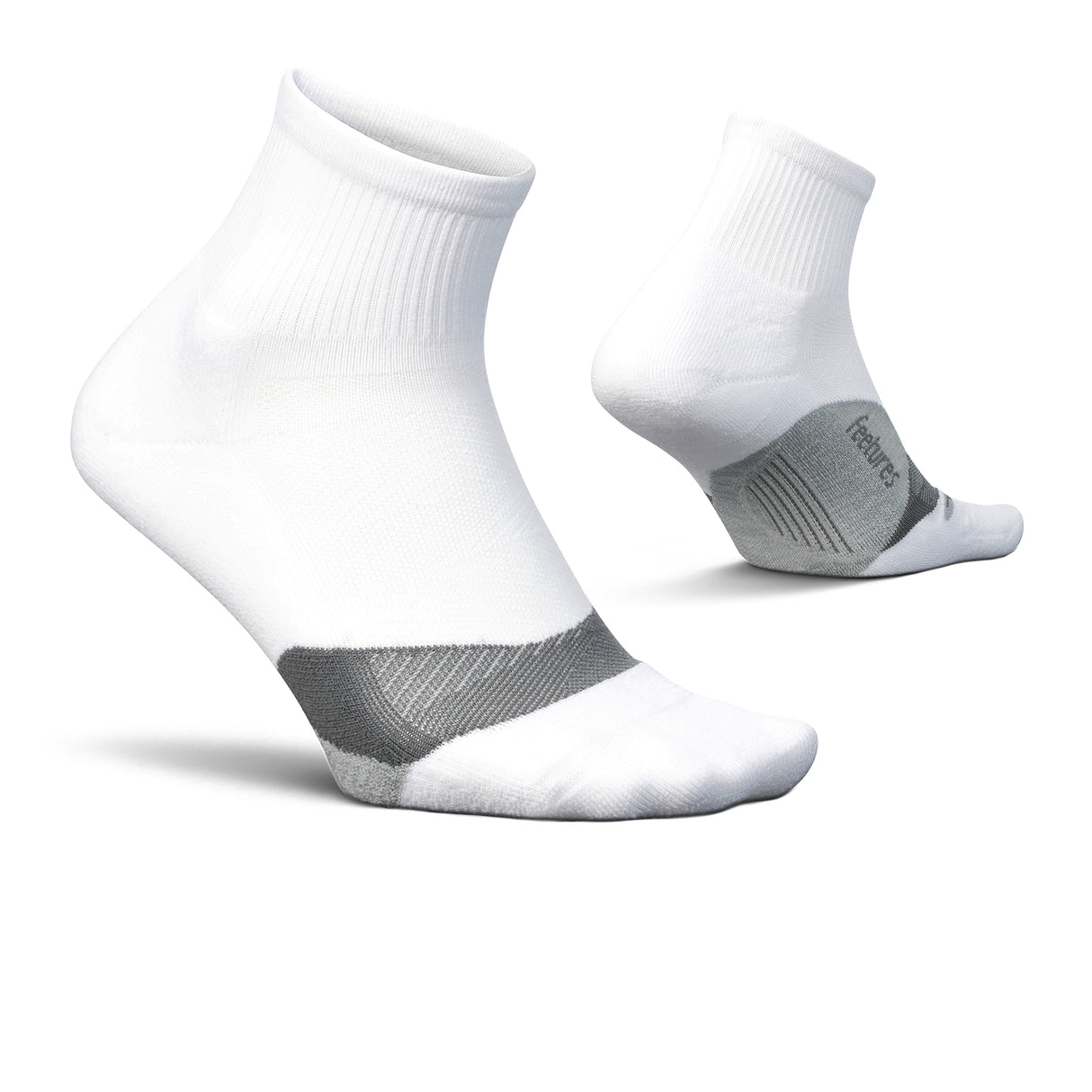 Feetures E205158 Elite Light Cushion Quarter Sock (Unisex) - White Accessories - Socks - Performance - The Heel Shoe Fitters