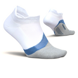 Feetures Elite Light Cushion No Show Tab (Unisex) - White Tide