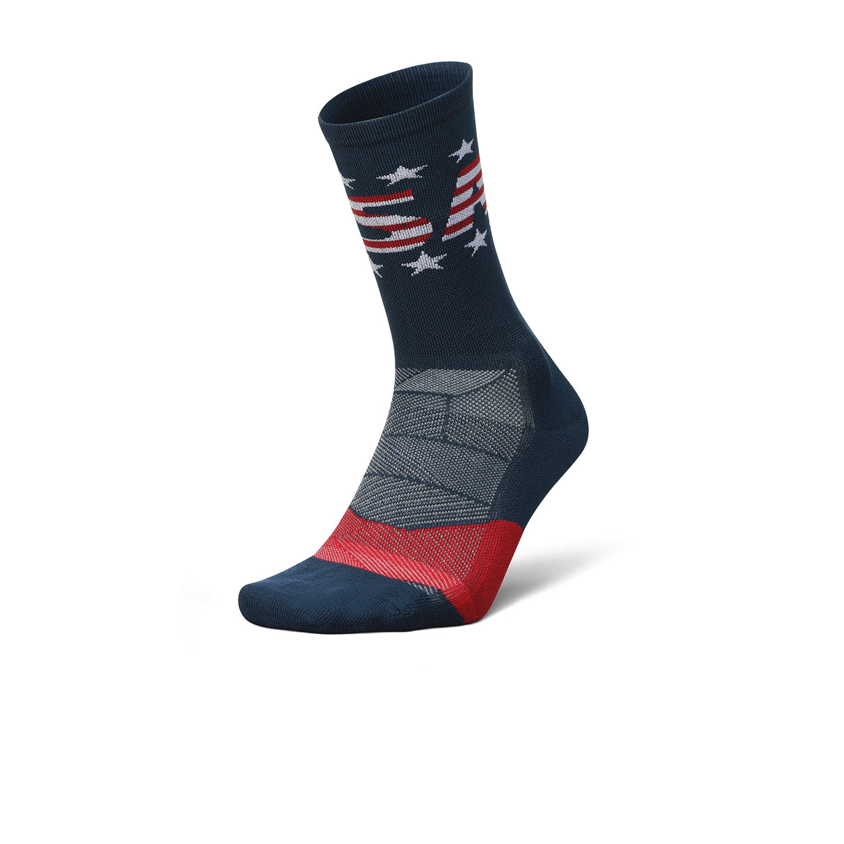 Feetures E9030678 Elite Light Cushion Limited Edition Mini Crew Sock (Unisex) - USA Navy Accessories - Socks - Performance - The Heel Shoe Fitters