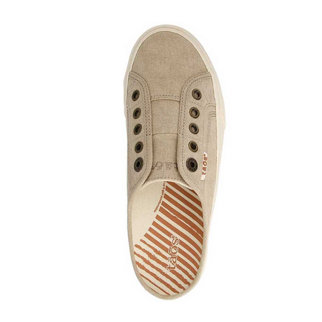 Taos EZ Soul Slip On Sneaker (Women) - Oat Washed Canvas Dress-Casual - Slip On - The Heel Shoe Fitters