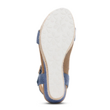 Aetrex Sydney Wedge Sandal (Women) - Denim Sandal - Heel/Wedge - The Heel Shoe Fitters