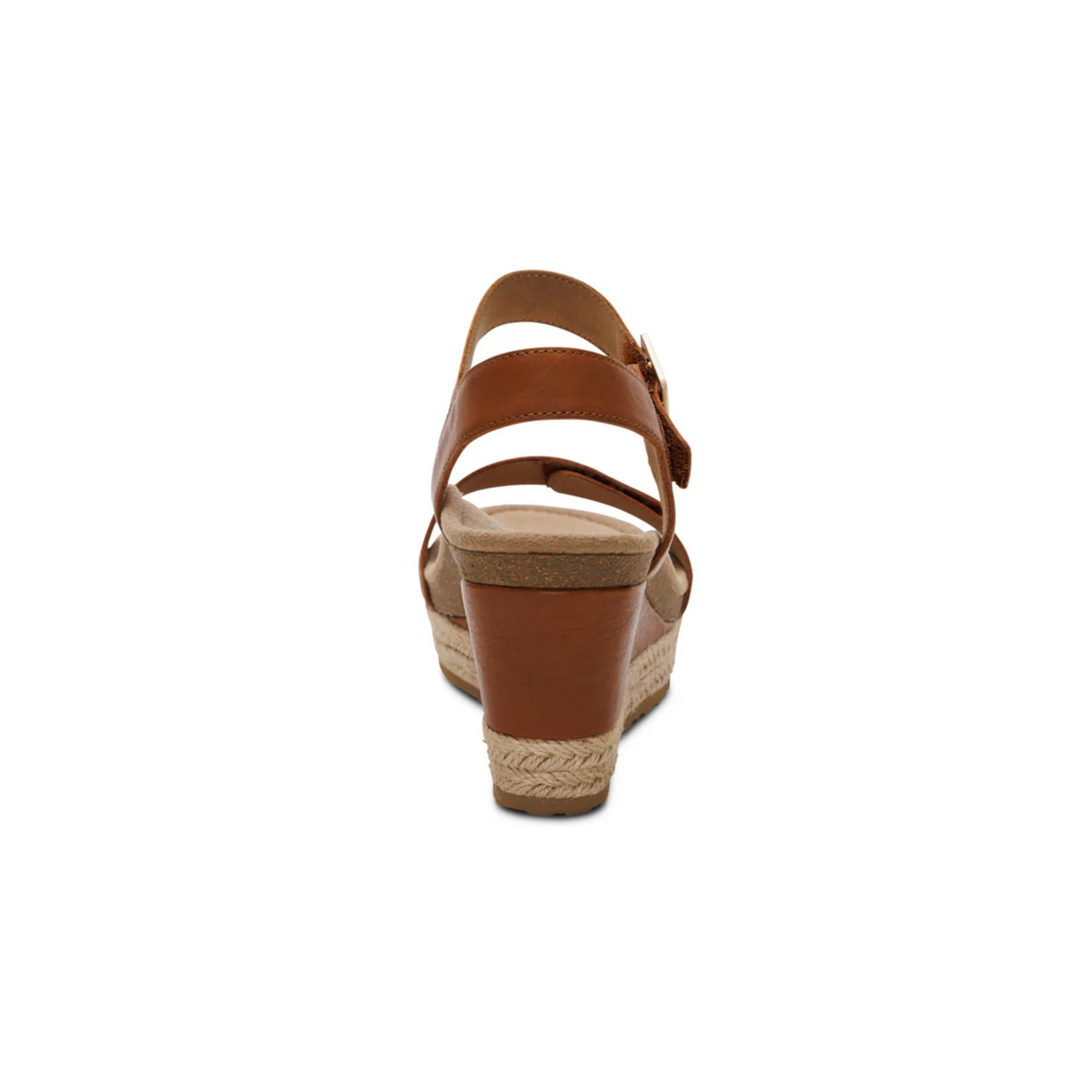Aetrex Sydney Wedge Sandal (Women) - Cognac Sandal - Heel/Wedge - The Heel Shoe Fitters