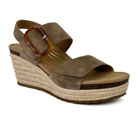 Aetrex Ashley Wedge Sandal (Women) - Taupe Sandals - Heel/Wedge - The Heel Shoe Fitters