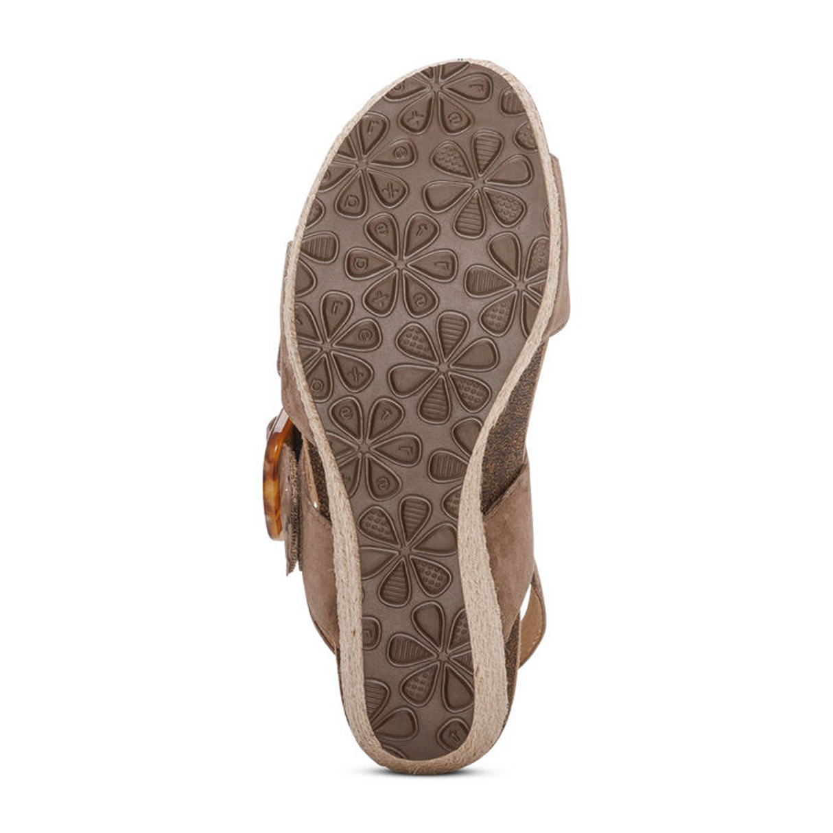 Aetrex Ashley Wedge Sandal (Women) - Taupe Suede Sandals - Heel/Wedge - The Heel Shoe Fitters