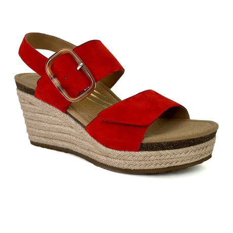 Aetrex Ashley Wedge Sandal (Women) - Poppy Sandals - Heel/Wedge - The Heel Shoe Fitters