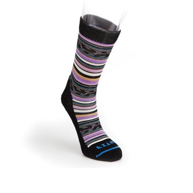 FITS F1057 Multi-Pattern Light Cushion Hiker Crew Sock (Unisex) - Black Accessories - Socks - Performance - The Heel Shoe Fitters