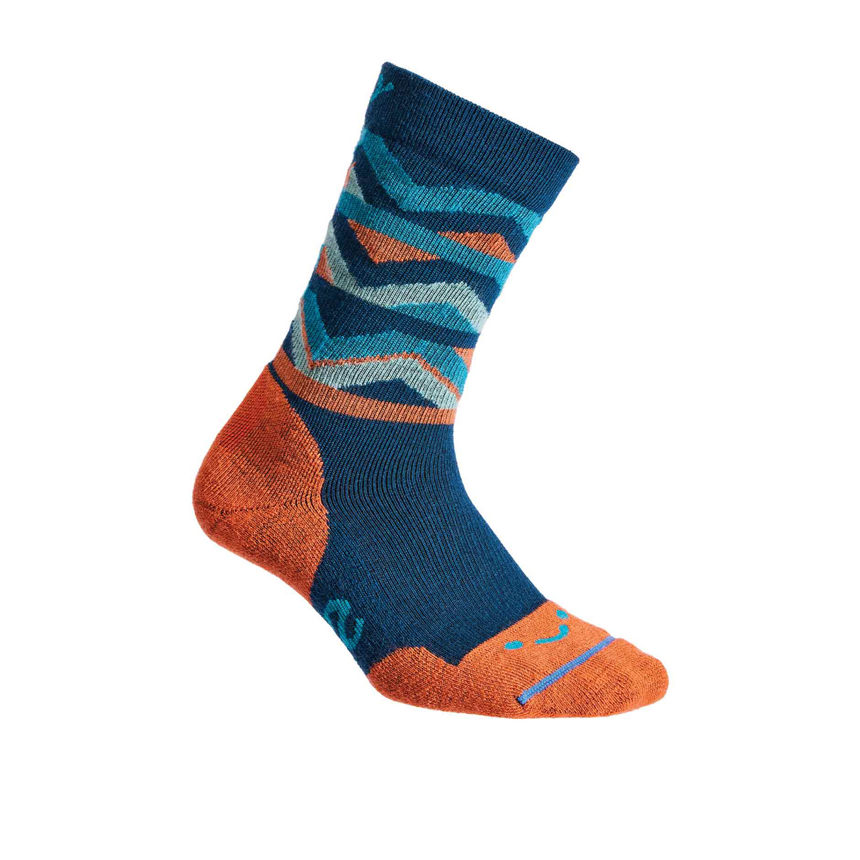 FITS F1098 Zig Zag Light Cushion Hike Crew Sock (Unisex) - Tiger Lily Accessories - Socks - Performance - The Heel Shoe Fitters