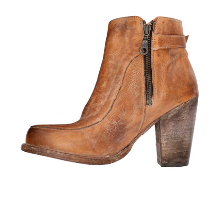 Bed Stu Isla Ankle Boot (Women) - Tan Rustic Boots - Casual - Low - The Heel Shoe Fitters