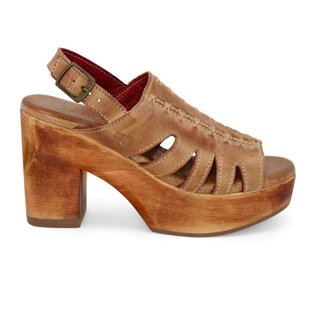 Bed Stu Fontella Heeled Sandal (Women) - Tan Rustic Sandals - Heel/Wedge - The Heel Shoe Fitters