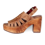 Bed Stu Fontella Heeled Sandal (Women) - Tan Rustic Sandals - Heel/Wedge - The Heel Shoe Fitters