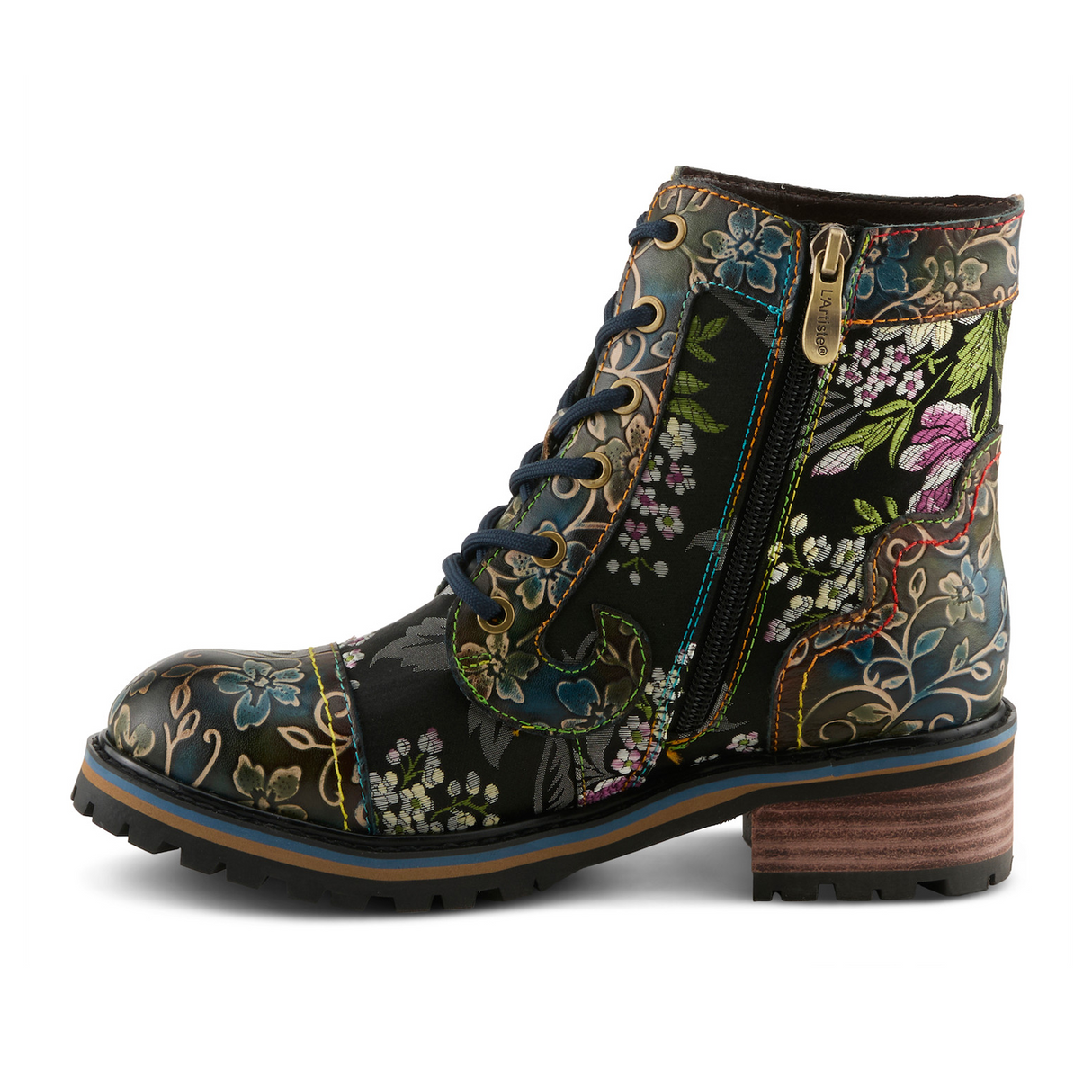 L'Artiste Fantastic Mid Boot (Women) - Blue Multi Boots - Casual - Mid - The Heel Shoe Fitters