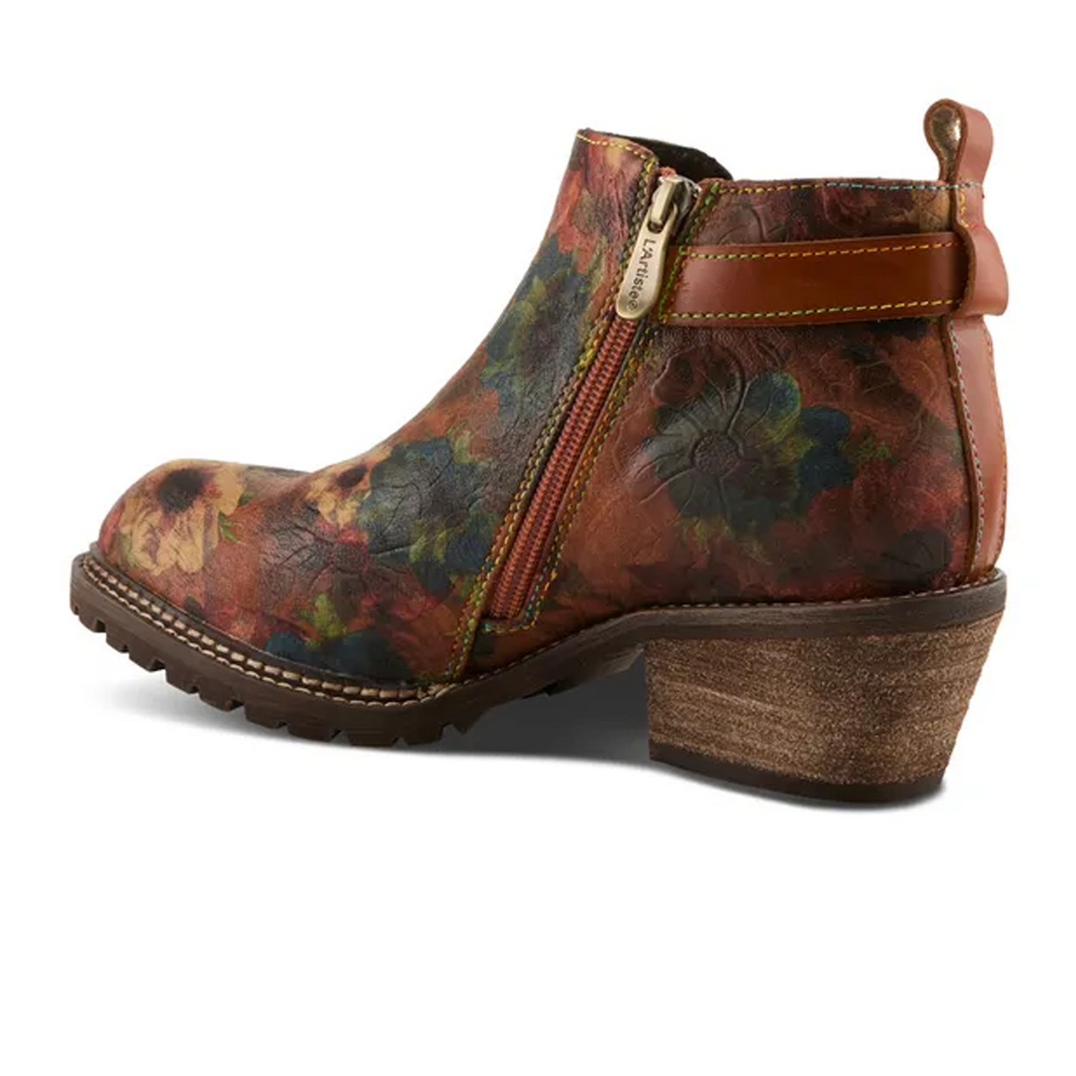 L'Artiste Farruko Ankle Boot (Women) - Camel Multi Boots - Casual - Low - The Heel Shoe Fitters