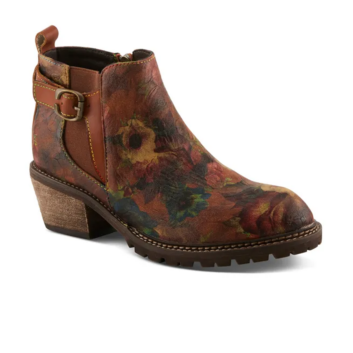 L'Artiste Farruko Ankle Boot (Women) - Camel Multi Boots - Casual - Low - The Heel Shoe Fitters