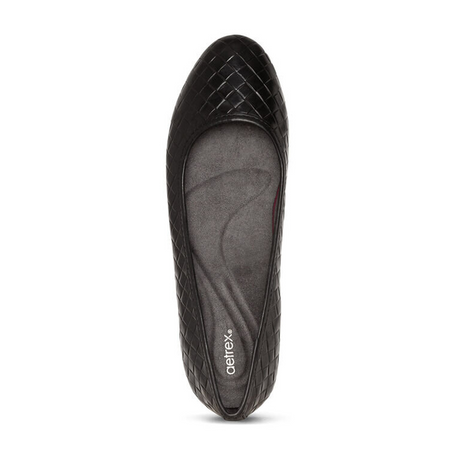 Aetrex Lyla Ballet Flat (Women) - Black Dress-Casual - Flats - The Heel Shoe Fitters