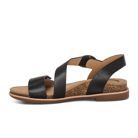 Aetrex Tamara Backstrap Sandal (Women) - Black Sandals - Backstrap - The Heel Shoe Fitters