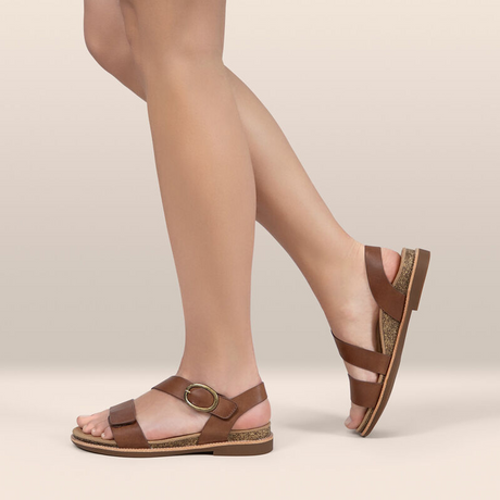 Aetrex Tamara Backstrap Sandal (Women) - Walnut Sandals - Backstrap - The Heel Shoe Fitters