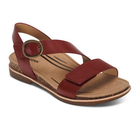 Aetrex Tamara Backstrap Sandal (Women) - Red Sandals - Backstrap - The Heel Shoe Fitters