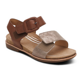 Aetrex Claire Backstrap Sandal (Women) - Taupe Multi Sandal - Backstrap - The Heel Shoe Fitters