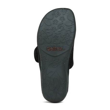 Aetrex Mandy Slipper (Women) - Black Dress-Casual - Slipper - The Heel Shoe Fitters