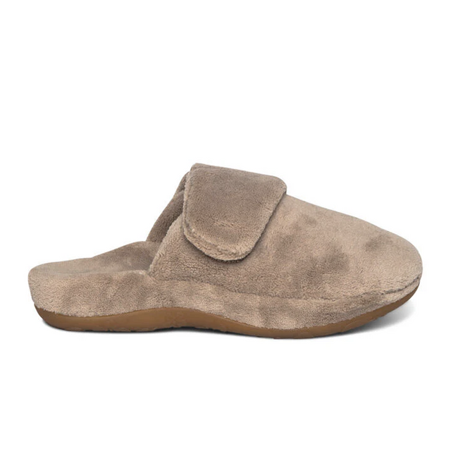 Aetrex Mandy Slipper (Women) - Coffee Dress-Casual - Slipper - The Heel Shoe Fitters