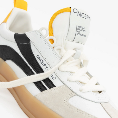 Oncept Fez Sneaker (Women) - Retro White Athletic - Casual - Lace Up - The Heel Shoe Fitters