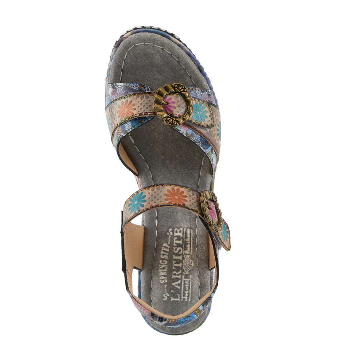 L'Artiste Flavour Wedge Sandal (Women) - Grey Multi Sandals - Heel/Wedge - The Heel Shoe Fitters