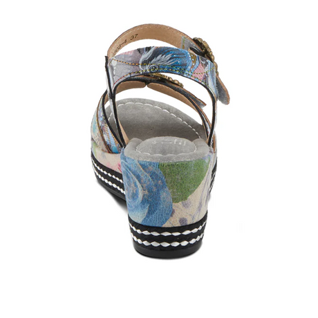 L'Artiste Flavour Wedge Sandal (Women) - Grey Multi Sandals - Heel/Wedge - The Heel Shoe Fitters