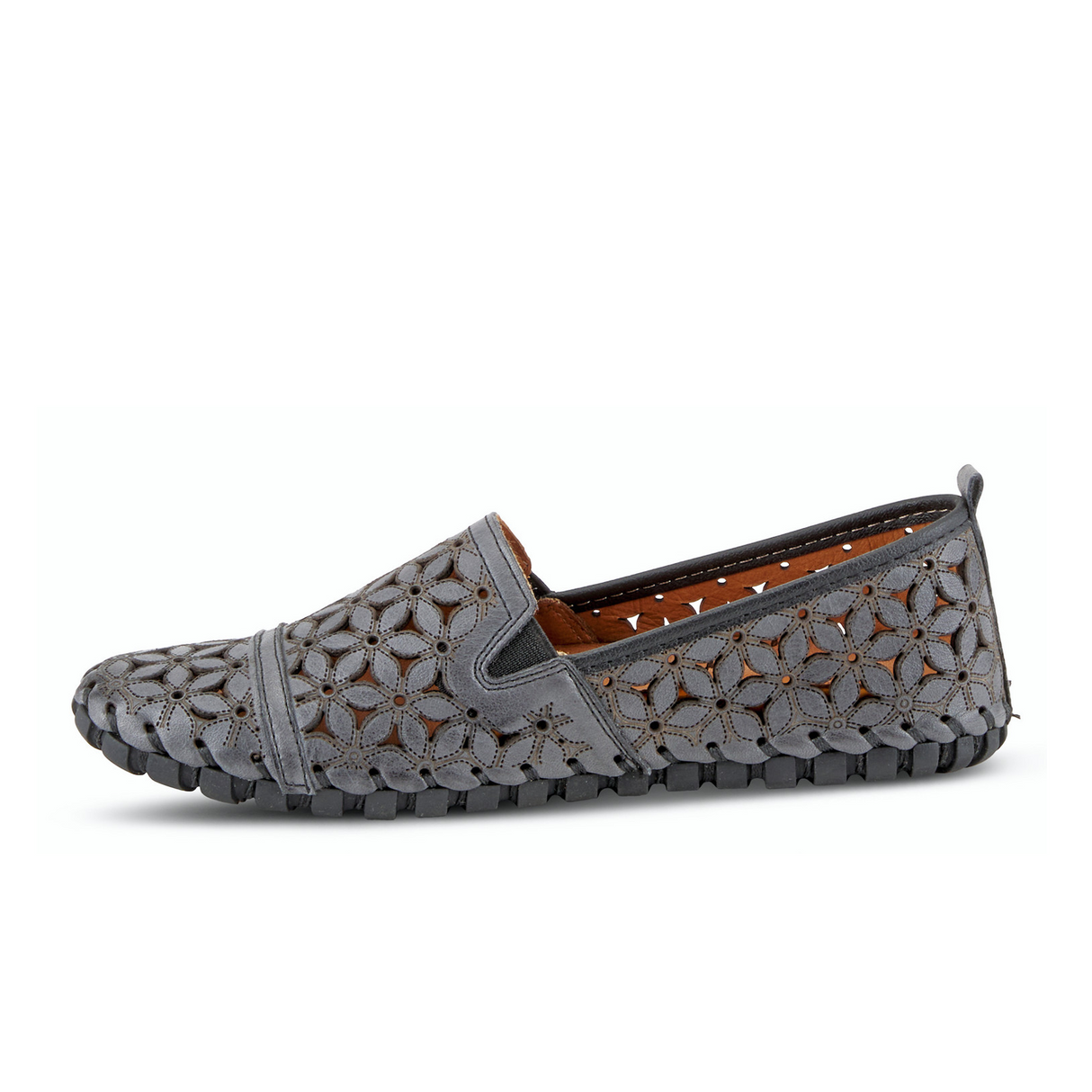 Spring Step Flowerflow Slip On (Women) - Charcoal Dress-Casual - Flats - The Heel Shoe Fitters