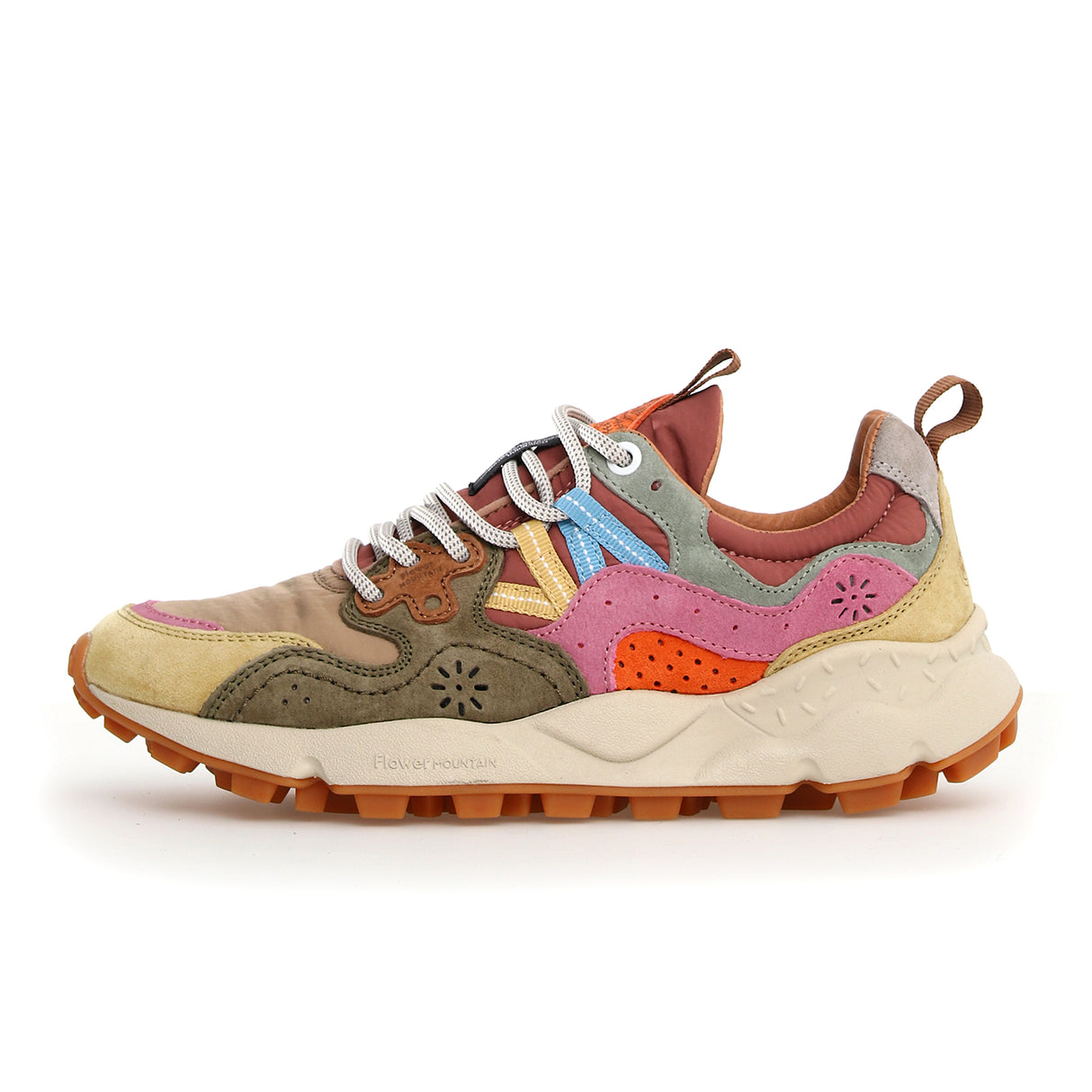 Flower Mountain Yamano 3 Sneaker (Women) - Cream/Taupe/Military Athletic - Running - Trail - The Heel Shoe Fitters