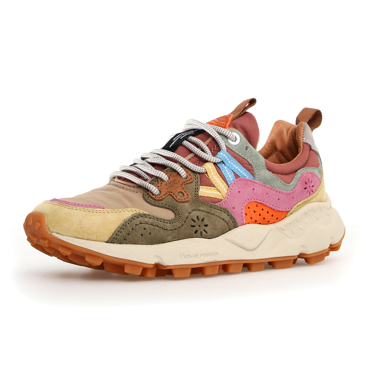 Flower Mountain Yamano 3 Sneaker (Women) - Cream/Taupe/Military Athletic - Running - Trail - The Heel Shoe Fitters