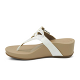 Aetrex Tasha Sandal (Women) - White Sandals - Thong - The Heel Shoe Fitters