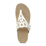 Aetrex Tasha Sandal (Women) - White Sandals - Thong - The Heel Shoe Fitters