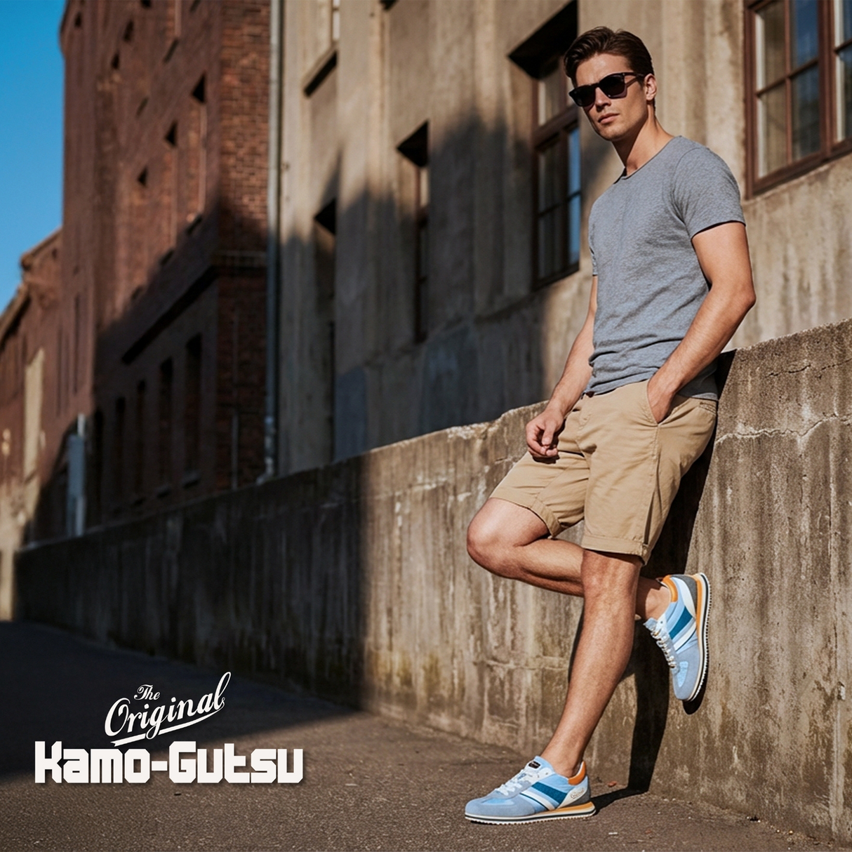 Kamo-Gutsu GIRO 005 Low Sneaker (Men) - Azure Combi